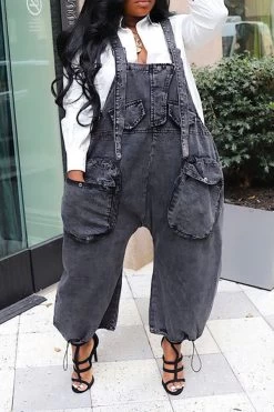 Solid Color Casual Jumpsuit