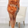 Sequined Sparkly High Split Dress Suit