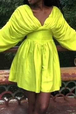 Solid Color Smart Draped Romper