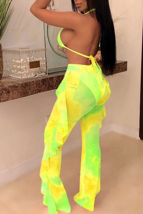 Butterfly Print Mesh Elegant High Waist Bikini & Pants - Image 13