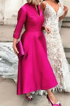 Solid Color Undeniable Swing Midi Dress